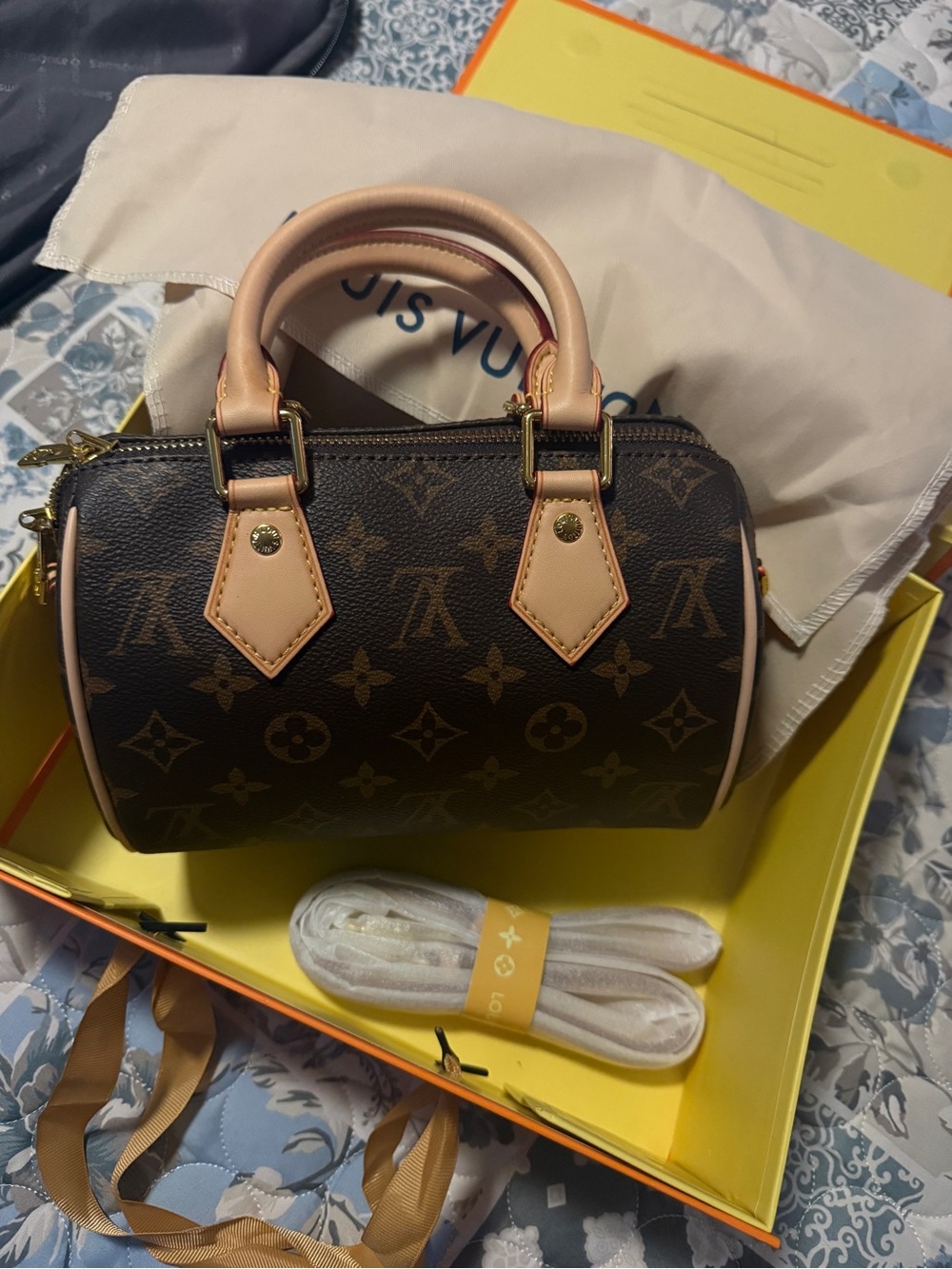 Louis Vuitton Mini Speedy Monogram with Natural Vachetta Trim